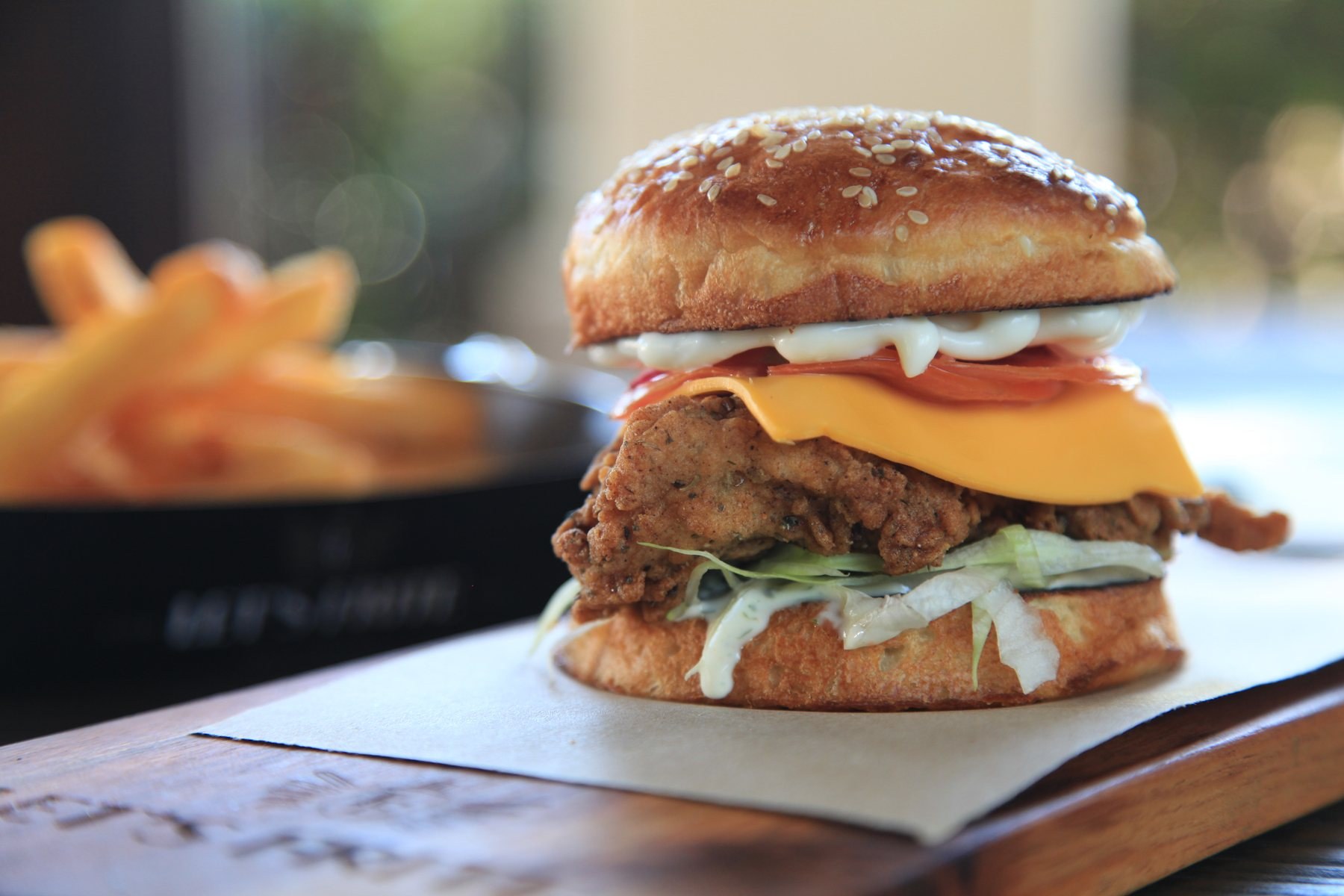 Fried chicken burger
